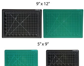 Universal DIY Craft Self Healing Cutting Mat Hobby Tool (2 Sizes and Colors) Black and Green 9 x 12 or 5 x 9 Inch Workshop Essentials Board