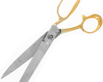 ToolTreaux Stainless Steel Heavy Duty Fabric Scissors Sewing Supplies with Gold Handles (2 Sizes)