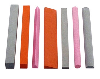Universal Tool Sharpening Stone Set Variety Shapes Grits 180 6 Inch - 7pc