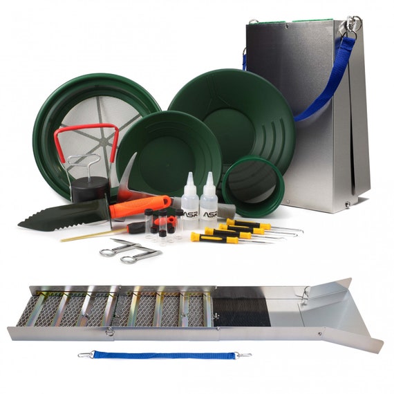 ASR Outdoor Sluice Box Gold Panning Kit With 1/2 Classifier Prospecting  Equipment 21pc 