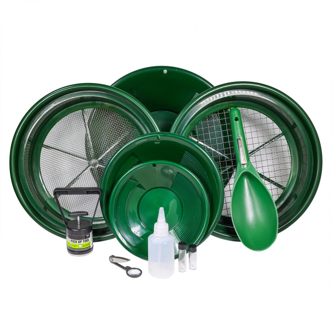  ASR Outdoor Gold Panning Kit Gold Rush Prospecting Tools  Accessories 10pc - Green : Patio, Lawn & Garden