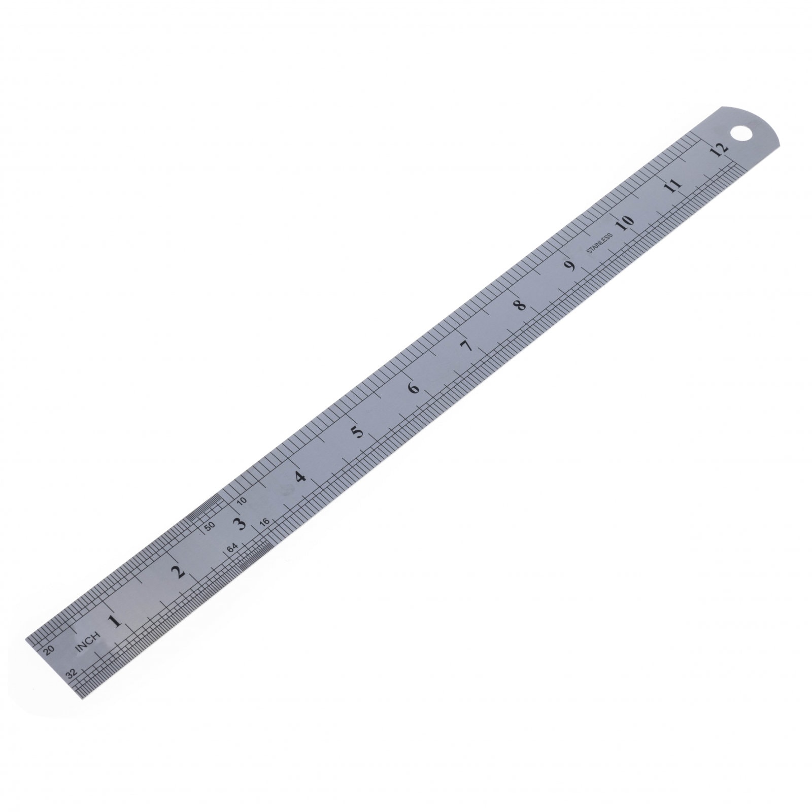 1PC Metric and Imperial Scale Stainless Steel Ruler Double-sided  2/6/8/12/16/20 Inch Metal Rulers with High Precision Graduation Line