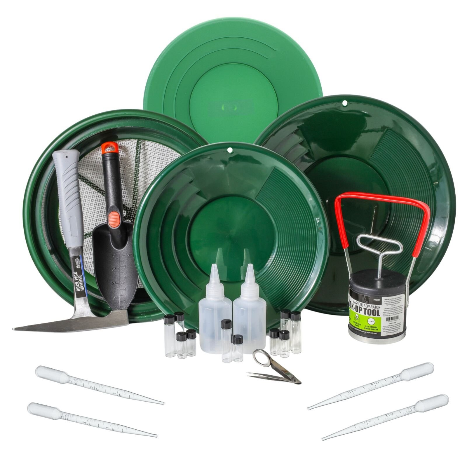  Gold Rush Mining Kit Real PayDirt-12 Green Gold  Pan-Vial-Snuffer-Tweezers-Loupe : Patio, Lawn & Garden