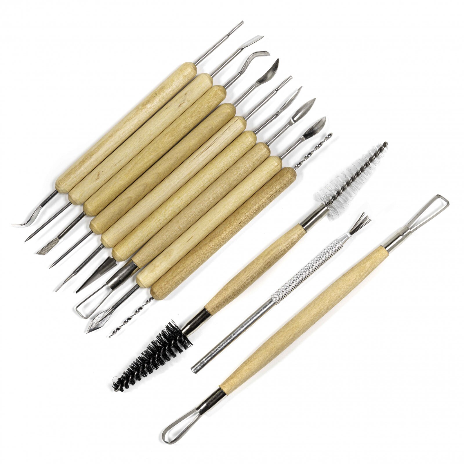 16 Pieces Wooden Handle Clay Pottery Sculpting Tools Polymer Clay