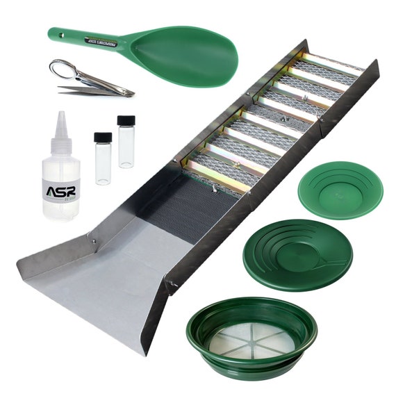  Gold Rush Mining Kit Real PayDirt-12 Green Gold  Pan-Vial-Snuffer-Tweezers-Loupe : Patio, Lawn & Garden