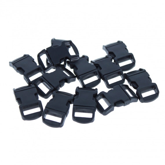 10 Black Plastic Bracelet/Paracord Buckles