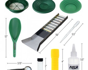 ASR Outdoor 17pc Deluxe Sluice Box Gold Prospecting Kit 