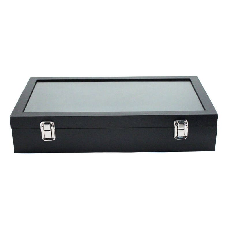 Glass Top Jewelry Box Display Case Various Colors Etsy
