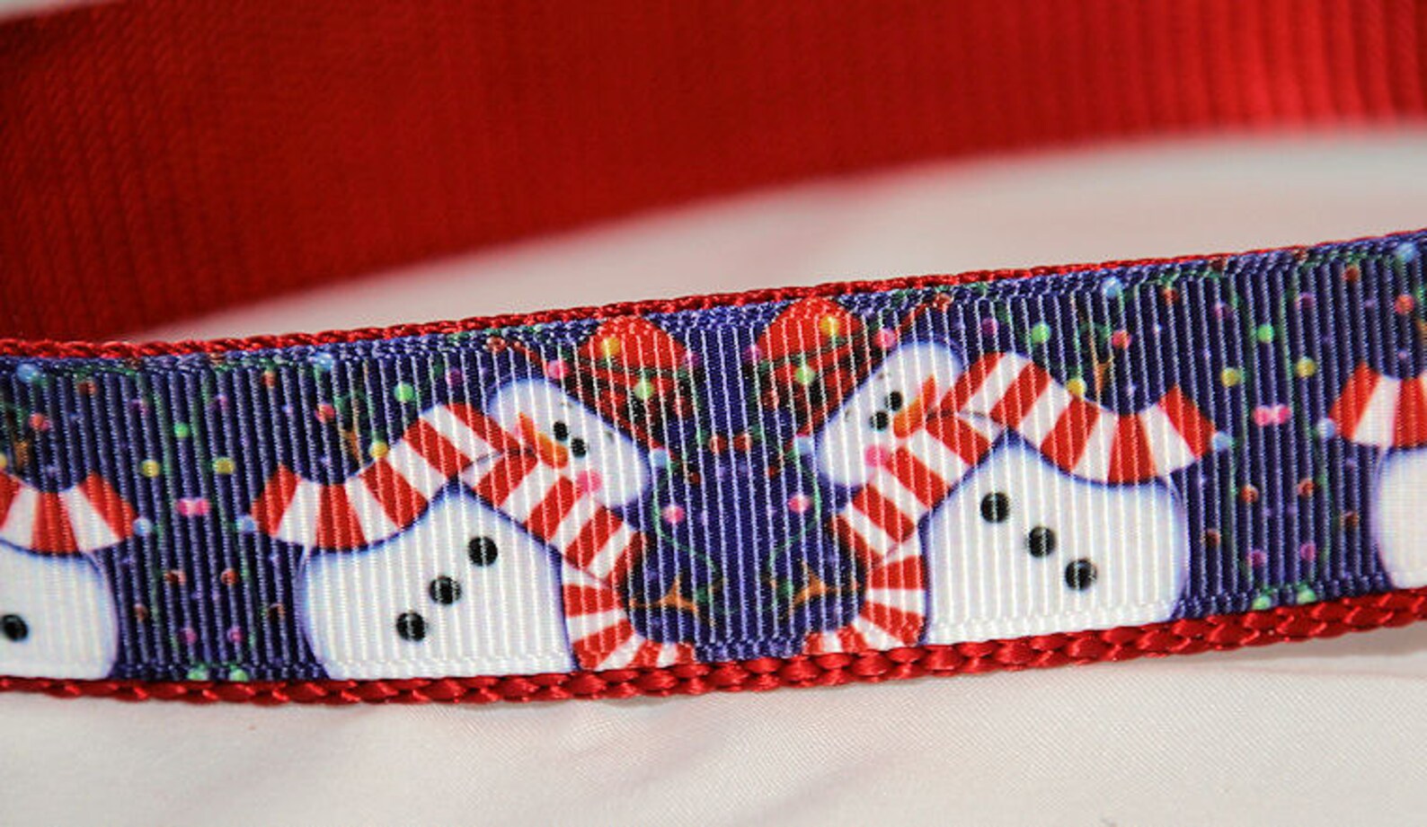Jolly Snowmen Holiday Ribbon Dog Collar Adjustable With Etsy