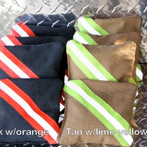 Firefighter Cornhole Bags, Bunker Gear Corn Hole Bags, Turnout Gear Bean Bags, set of 8 image 3