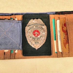 Portefeuille avec badge de pompier, portefeuille à trois volets pour équipement de protection des pompiers Turnout