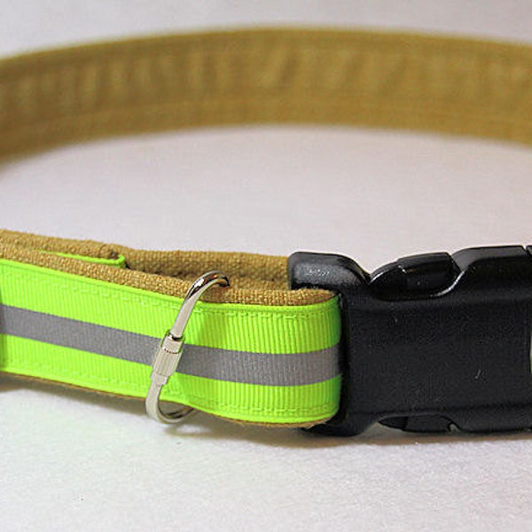 Firefighter Bunker Gear 1" Dog Collar, Firefighter Turnout Dog Collar with Optional Matching Leash