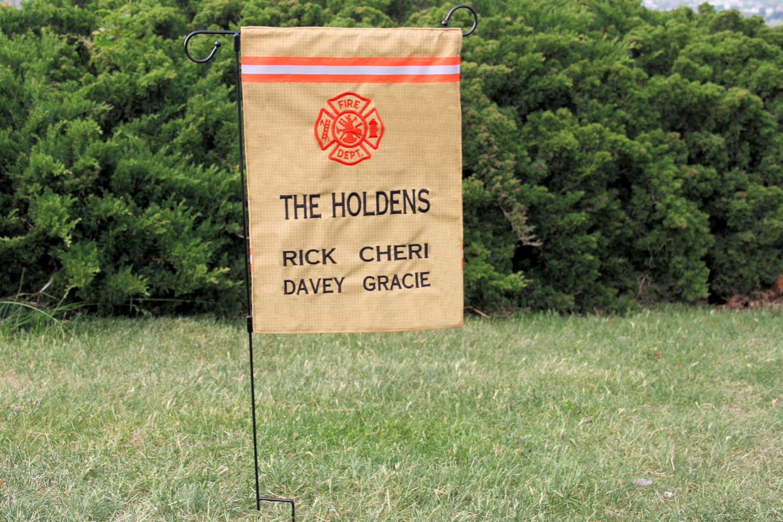 Firefighter Flag: Recycled Bunker Gear RV, Garden Decor Personalized - Etsy