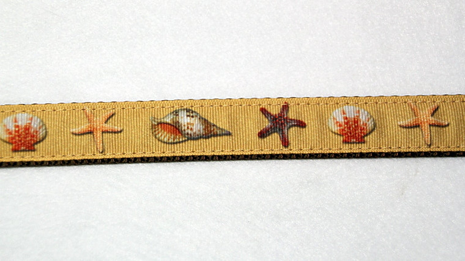 Starfish & Shells Ribbon Dog Collar, Adjustible, With Optional Matching ...