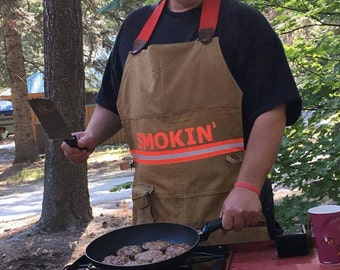 Firefighter turnout gear Barbeque Apron, BBQ Grilling Apron