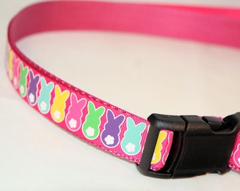 Easter Bunny Tails Adjustable Holiday Dog Collar with Optional Leash