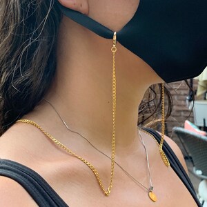 Delicate gold mask chain / mask necklace / mask hanger / mask lanyard
