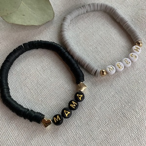 Heishi/clay bead personalized name bracelets