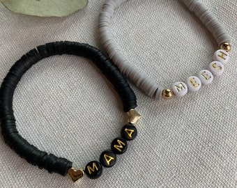 Heishi/clay bead personalized name bracelets