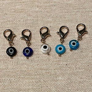 Evil eye clip for purse zipper jacket or jewelry add-on | Hamsa | third-eye