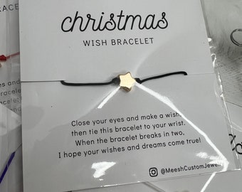 Christmas wish bracelet | tie on heart bracelet | hostess gift | stocking stuffer | gift for teen