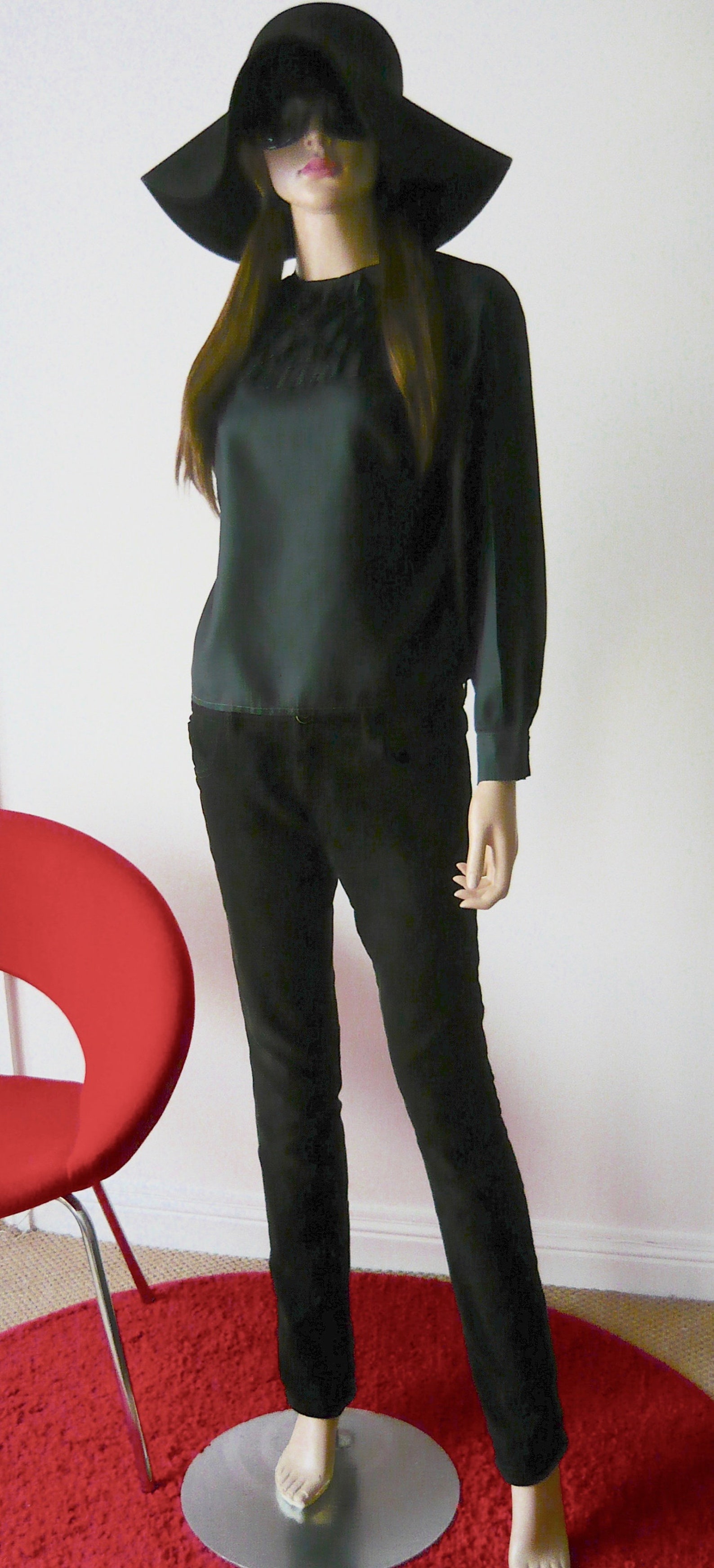 Vintage 1960s, Black Ruffled Jabot, Gothic Victorian Style Blouse Etsy