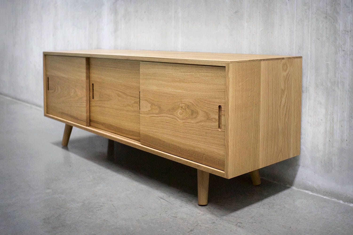 Solid White Oak Media Console/ Credenza/ Sideboard/