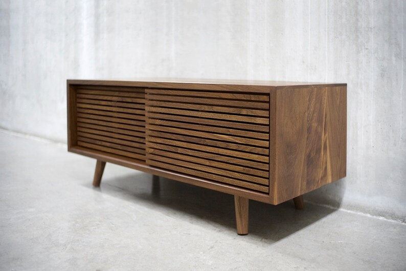 48 Solid Black Walnut Media Console/ Credenza/ Etsy