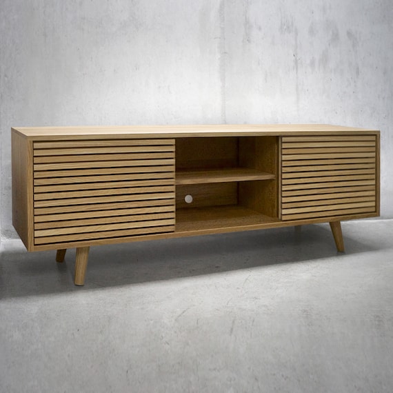 60 Solid White Oak Media Credenza TV Stand Console Cabinet With