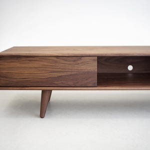 Solid Black Walnut Media Console/ TV Stand/ Credenza/ Cabinet with Beveled Edges * image 2