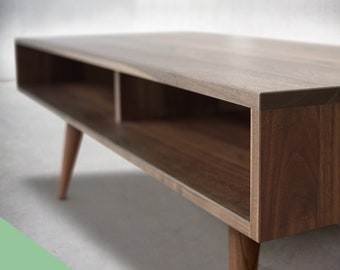 Solid Black Walnut Coffee Table/ Media Console/ TV Stand
