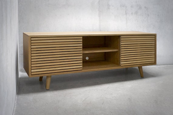 Solid oak credenza deals