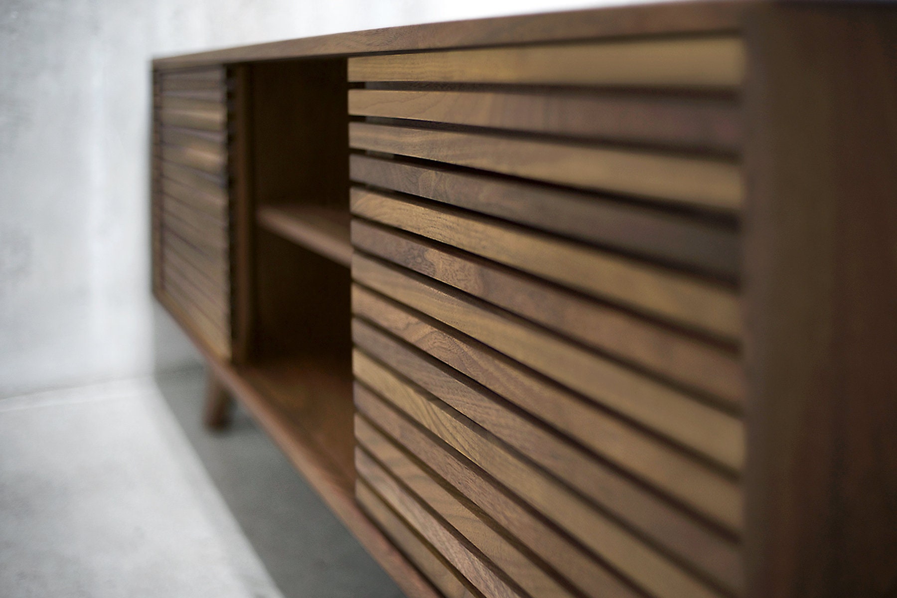 60 Solid Black Walnut Media Credenza TV Stand Console Cabinet