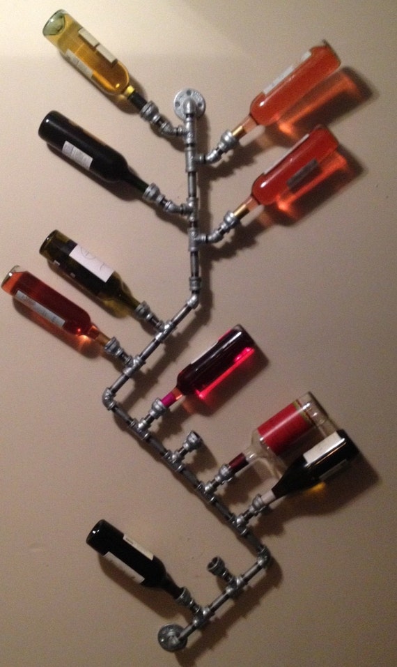 Items similar to Wine Rack Wall Mount Handmade 12 Bottles