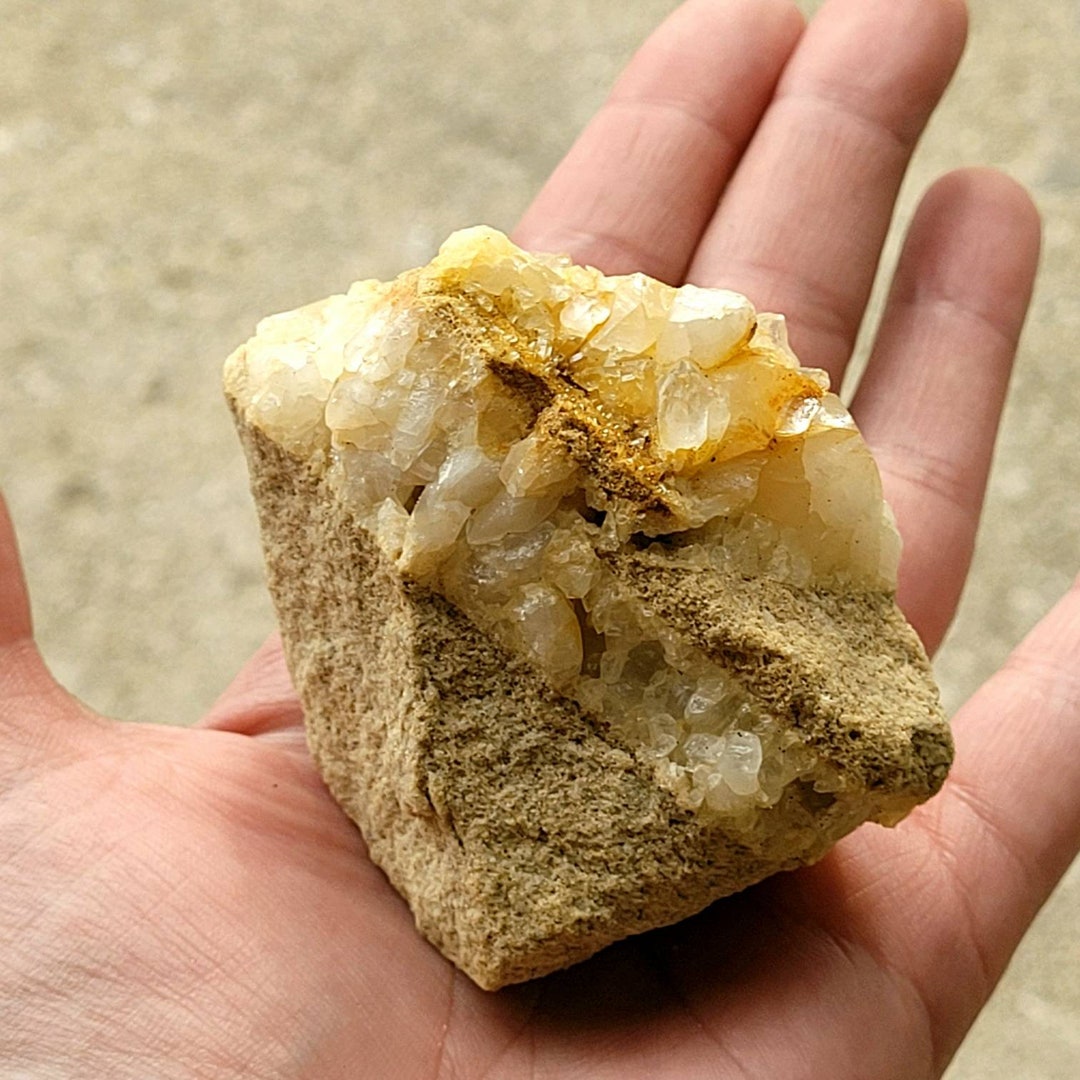 Tangerine Citrine Quartz Crystal Cluster on Matrix Etsy UK