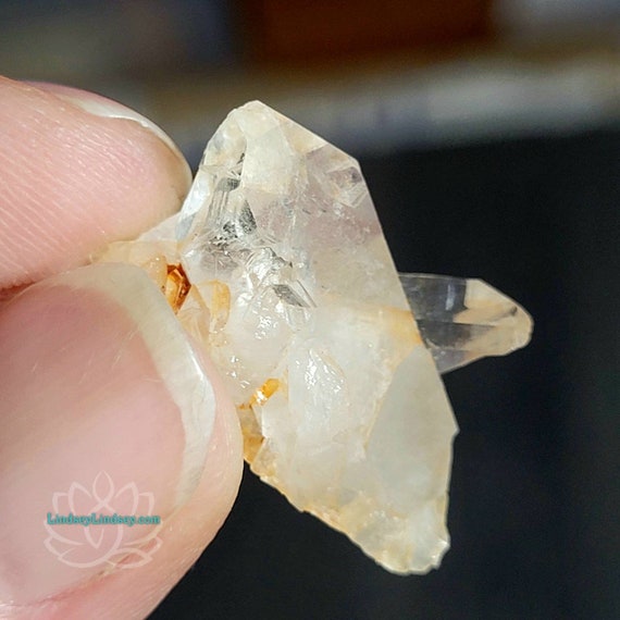 Double Terminated Crystal Untreated Citrine Quartz Point Crystal Cluster Self Healed Mineral