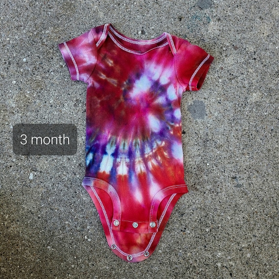 Handmade Tie Dye 3 Month Baby Tie Dyed Onsie One of a Kind