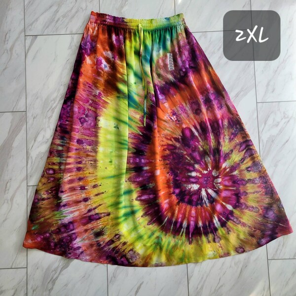 Tie Dye Cotton Velour Skirt