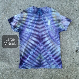 Handmade Tie Dye Shirt Large V-neck Tie Dyed Shirt One of a Kind
