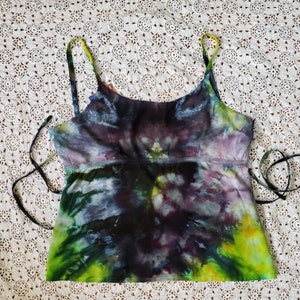 Handmade Tie Dye Large Open Back in the Back Hand Tie Dyed Tank Top One of a Kind