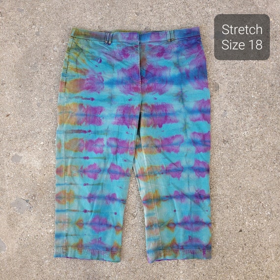 Handmade Tie Dye Pants Stretch Size 18 One of a Kind