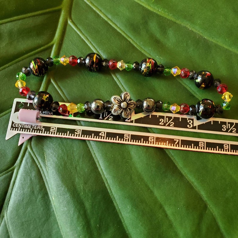 Rasta Crystal Rastafari Flower Beaded Bracelet