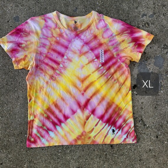 Handmade Tie Dye Shirt XL T Shirt One of a Kind