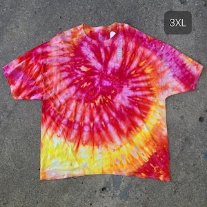 Handmade Tie Dye T Shirt 3XL Crew Neck Shirt One of a Kind