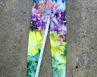 Handmade Tie Dyed Leggings XL Tie Dye Pants One of a Kind