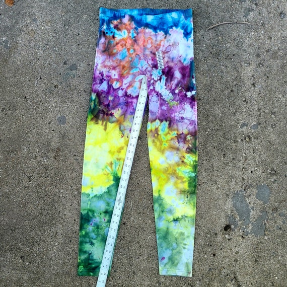 Handmade Tie Dyed Leggings XL Tie Dye Pants One of a Kind