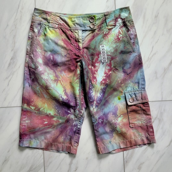 Handmade Tie Dye Shorts Ladies Golf Shorts Size 0 One of a Kind