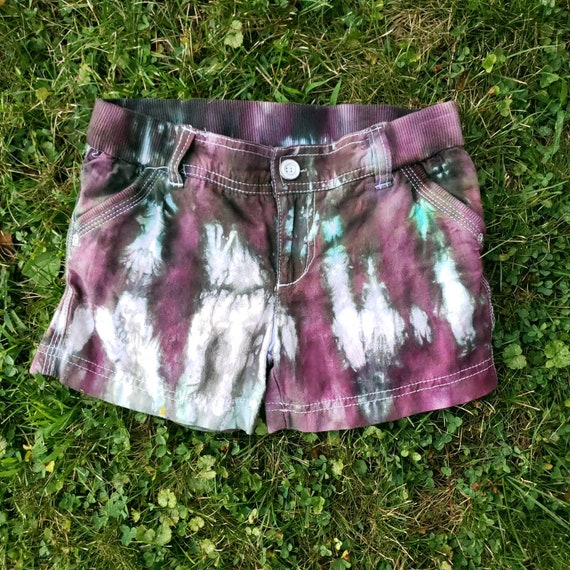 Tie Dyed Upcycled Shorts little girls size 4/5