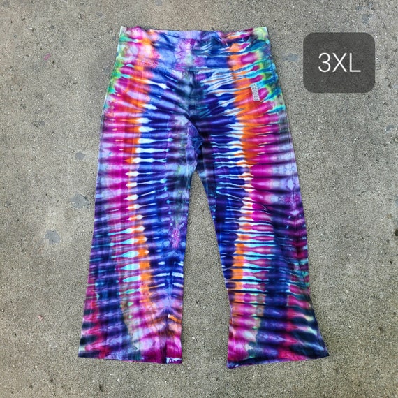 Handmade Tie Dye Yoga Pants 3XL XXXL Rainbow Tie Dye Pants One of a Kind