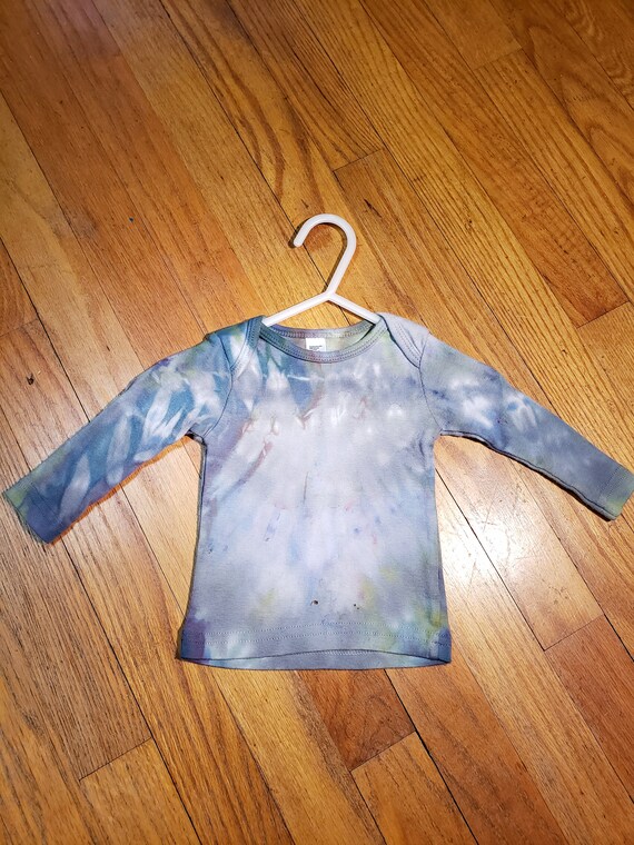 Handmade Tie Dye 3 Month 6 Month Long Sleeve Tie Dyed Baby Size 3-6 Months One of a Kind